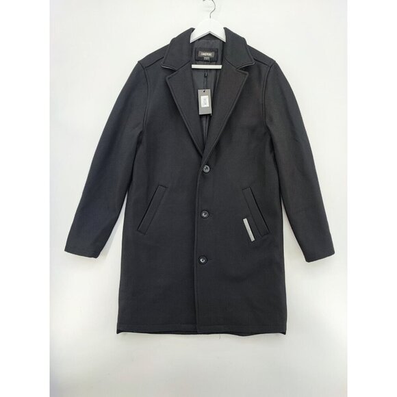 Zanerobe Men's Kaplan Melton Black Wool Coat Size M